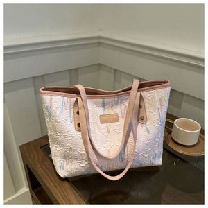 New <b>Large</b> PU <b>Canvas</b> Tote <b>Bags</b> for Women Zipper Closure Candy Pattern Fashion Portable Solid Color <b>Bags</b> for Daily Commuting - Product Image 5