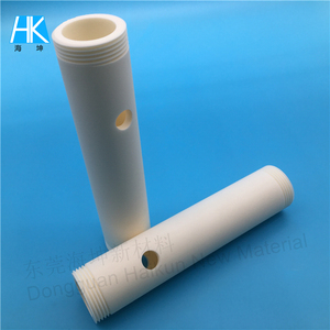 Tubo Roscado de Cerámica de Alúmina de Precisión Al2O3, Manguito con Rosca Externa y Orificio Lateral para Conexión Mecánica - Product Image 6