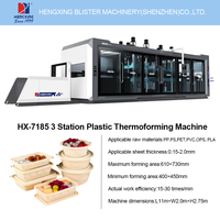 Machine de formage plastique entièrement automatique HENGXING HX-7185 pour PET/APET/PP/PS/PLA/fécule de maïs, longueur 850 mm, hauteur 120 mm