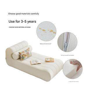 Poltrona Moderna Kino in Tessuto Impermeabile con Poggiatesta Rimovibile e Lavabile, Chaise Longue Morbida per Casa con Spugna ad Alta Densità - Product Image 3