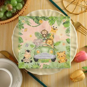 New cross-border <b>colored</b> printed napkins, party <b>tissues</b>, themed party animal park party disposable napkins - Product Image 2