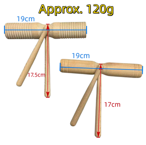 <span class=keywords><strong>Instrumento</strong></span> de Percusión <span class=keywords><strong>Agogo</strong></span> de Madera al por Mayor, Bloque de Dos Tonos (Agudo y Grave) con Baqueta para Enseñanza Musical - Product Image 2