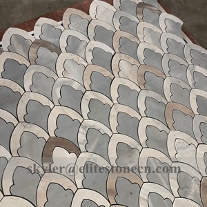 Mosaico de Pared de Mármol con Diseño Floral <span class=keywords><strong>Gris</strong></span>, Estilo Moderno para Decoración del Hogar, Ideal para Duchas y Baños - Product Image 2