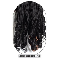 Extensiones de Cabello Preestiradas al por Mayor, 3X French Curl, 22 Pulgadas, Trenzas F/B Goddess / Box Braids, Puntas Rizadas, Rizos Sueltos de Larga Duración