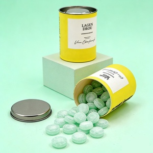 Lemon Candy Paper Tube Food Grade Paper Tube Packaging Eco-friendly and Biodegradable Tin Cap for Moisture Resistance - Product Image 1