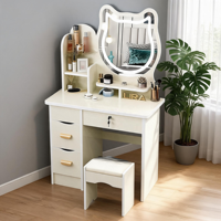 En gros, Coiffeuse rose moderne et économique, petite coiffeuse de haute qualité pour fille, table de maquillage design avec miroir ours