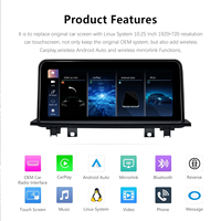 Écran tactile 10,25'' 1920x720, CarPlay sans fil, Android Auto, Mirror Link, 1 an, BMW X1 F48 2016-2020, unité multimédia de voiture