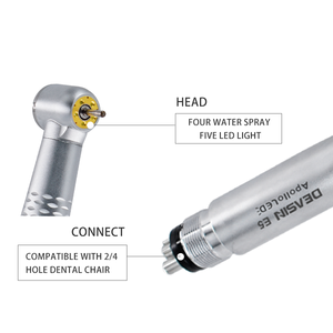 Tandheelkundige 5led Turbine Handstuk Met E-Generator Inclusief Innerlijke Spray Lage Snelheid Recht Handstuk Kit <span class=keywords><strong>Contra</strong></span> Hoek Luchtmotor - Product Image 3
