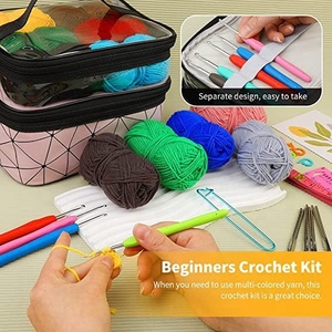 Set da 105 Pezzi di Uncinetti Portatile per Lavori Fai-Da-Te a Mano con Kit da Cucito Ago e Filo, Borsa Porta Filati e <span class=keywords><strong>Uncinetto</strong></span> TPR da 3mm - Product Image 3