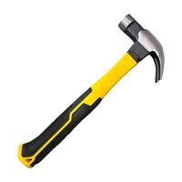 Marteau à griffes en acier à haute teneur en carbone avec manche en fibre de verre antidérapant, marteau anti-vibration de 16 oz pour la construction et la menuiserie