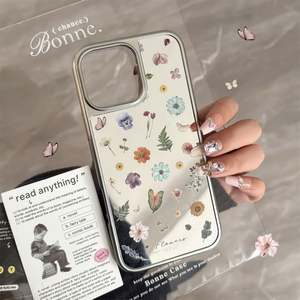 เคสโทรศัพท์แบบแข็งเคลือบเงาสไตล์เกาหลีลายดอกไม้สดใส สำหรับ iPhone 15 Pro 16 16 Pro Max 13 15 Mirror รองรับ iPhone 16 - Product Image 2