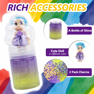 Hot Selling <b>Stress</b> <b>Relief</b> Stretch Slim with Foam Beads Colorful Crystal Clear Slime Party Pack Sensory <b>Toy</b> for Kids - Product Image 5
