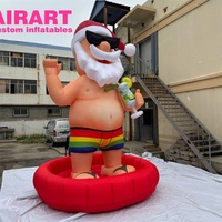 Décoration d'événement hawaïenne, Père Noël gonflable, mascotte gonflable de Noël pour la vente