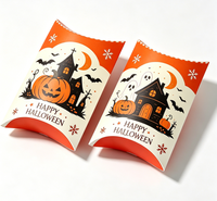 Boîte à friandises en forme de coussin pour Halloween, impression couleur, mini-boîte en papier pour chocolats et bonbons