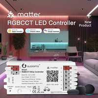 Contrôleur de bande LED intelligent Matter RGBCCT GL-C-208M, entrée/sortie 5~24V, charge maximale 15A 480W, compatible Apple/Alexa/Google, pour maison/hôtel