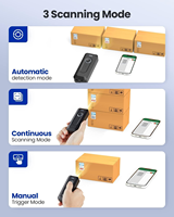 Lecteur de codes-barres 2D mini sans fil 2,4 G portable avec fonction de stockage pour codes 1D, 2D, QR, Data Matrix et PDF417