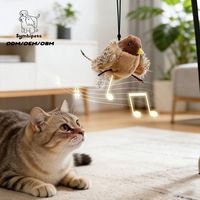 Juguete para Gatos con Forma de Pájaro con Movimiento de Alas, Recargable por USB, Control Remoto, Interactivo, Resistente a Mordidas, OEM ODM