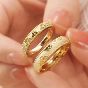 Anillo De Acero Inoxidable Chinese Double Happiness Gold Plated <b>Rings</b> Engagement <b>Ring</b> Set Adjustable <b>Couple</b> <b>Rings</b> for Valentine - Product Image 2