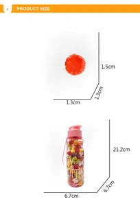 Kemasan botol Halal warna-warni lembut permen jeli buah Mini merah bentuk Bayberry permen lolipop