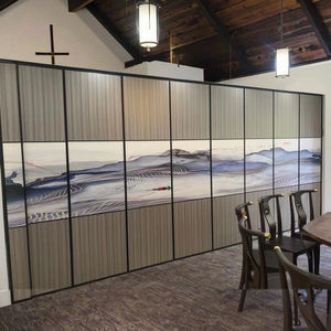 Moderne MDF-Schulklassenzimmer Faltbare Akustische Trennwand Bewegliche Schalldichte Raumteiler für Hotels - Product Image 1