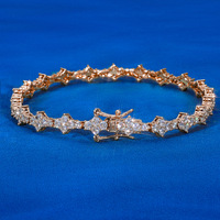 925 Sterling Silber Moissanit Tennis-Armband für Damen Funkelndes Blumencluster Moissanit Gliederarmband Schmuck Geschenk