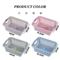 Panier de drainage rectangulaire bleu en plastique, épaissi et durable, pour le lavage des légumes, rangement et tri, style simplicité moderne