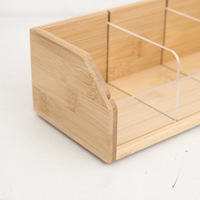 Boîte de rangement rectangulaire en bambou massif, organisateur de sachets de thé et de café, style moderne et minimaliste, pour bureau et boissons