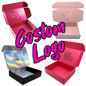 Custom Logo hot sale Pink Mailing Shipping Carton Cardboard Corrugated Packaging Paper Boxes For underwear Shoe Clothes Cosmetic