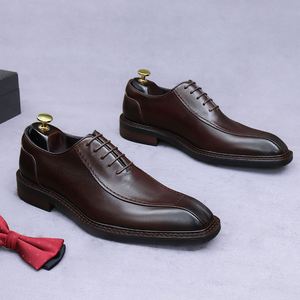 Gran Promoción en Botas Chelsea de Cuero Genuino para Hombre, Botas Cortas de Negocios con Tacón Alto Estilo Británico, Zapatos de Cuero Brillante - Product Image 3