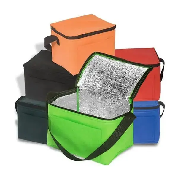 Custom Logo Reusable Thermal Food Delivery Insulation Bag Small 6 Can Non Woven Insulated Picnic Lunch Cooler Bags