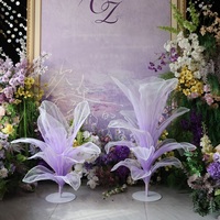 Fleurs artificielles en gaze pour décoration de mariage Centres de table Fleurs géantes Installation artistique en soie pour décoration de fête de mariage