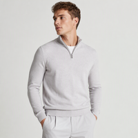 Pull tricoté personnalisé pour homme avec logo OEM, prix de gros, col montant demi-zip, tricot d'hiver décontracté, pull tricoté sur mesure