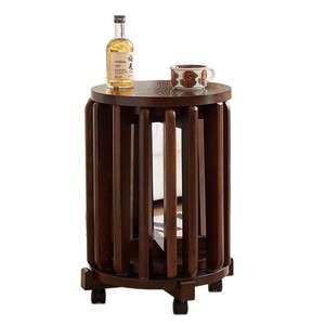 Solid Wood Round <b>Stool</b> Home Tea <b>Table</b> Stackable Storage Bench Kitchen Dining Seat - Product Image 5