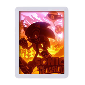 Lampe de sculpture sur papier 3D, personnages d'anime, <span class=keywords><strong>Sonic</strong></span> le hérisson, ornements de bureau, cadre photo, lampe - Product Image 1