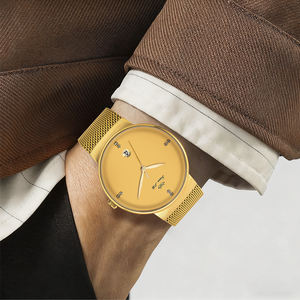 นาฬิกาควอตซ์ลำลอง 40 มม. สไตล์ธุรกิจ เรียบหรู บางเฉียบ สายสแตนเลสสตีลแบบตาข่าย กันน้ำ พร้อมเข็มนาฬิกา สำหรับผู้ชาย - Product Image 1