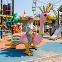 Manège électrique LEDuole pour parc d'attractions, 1 place, dinosaure à rotation 360°, simulation d'excavatrice réelle, en fibre de verre, pour extérieur