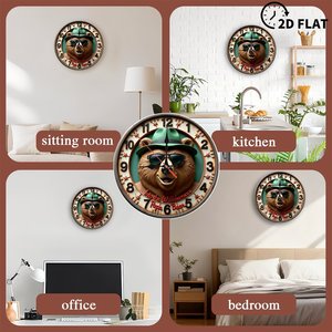 Round Wooden Wall <b>Clock</b> 25cm Quiet Quartz Movement Home Decor <b>Bedroom</b> Study Hanging <b>Clock</b> - Product Image 3