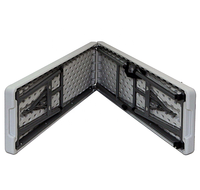 Banc pliable en deux avec plateau en HDPE de 183 cm, pour camping, jardin, banquet, barbecue extérieur, intérieur, simple, avec cadre en acier poudré