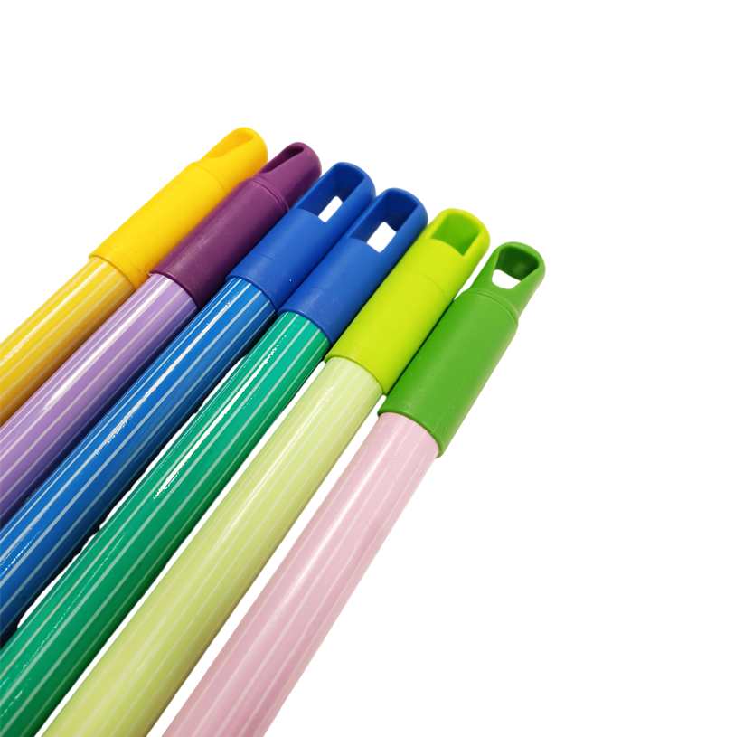 Anti-Rust PVC Coated Iron Broom Handle Colorful Wrapping Extendable ...