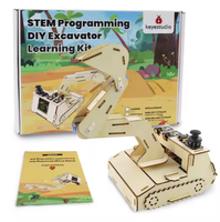 Keyestudio-Kit de aprendizaje para excavadora DIY, tablero de montaje, de madera, inteligente, para Microbit