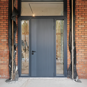 Porte en acier de sortie de secours à double feuille fiable et sûre Point de contrôle de sécurité antidéflagrant personnalisé Design moderne pour les chambres à coucher finies - Product Image 1