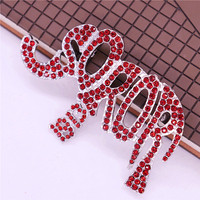 Populaire Collège Association Animal Pin Femmes Robe Décoration Rouge Strass Couvert Grec Delta Éléphant Soror 1913 Broche
