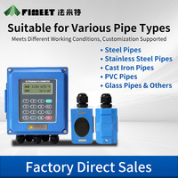 Alat Ukur Aliran Cairan Ultrasonik Digital Tipe Jepit (Clamp-On) untuk Pipa DN50-DN6000, Terpasang di Dinding, Bersertifikasi CE, OEM