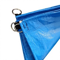 Bâche en polyéthylène tissé bleue avec œillets métalliques pour camions, navires et usage agricole