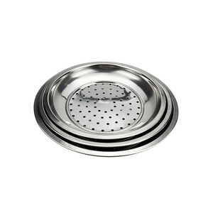 Assiette de Cuisson Polyvalente Ronde en Acier Inoxydable pour Cuisson à la Vapeur, Panier à Fruits et Légumes, et Assiette à Raviolis - Product Image 3