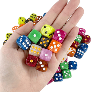 16mm vuông DICE D6 Cube Hình nhựa cờ Bạc phụ kiện với hiệu ứng đá cẩm thạch chấm biểu tượng tùy chỉnh cho hội đồng quản trị trò chơi Quà Tặng - Product Image 3