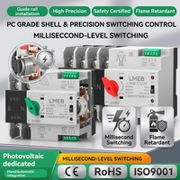 [Certifié CE] Commutateur de transfert automatique double alimentation photovoltaïque 63A 100A ATS, contrôleur 380V, montage sur rail DIN, inverseur de source