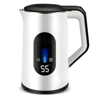 Bouilloire Électrique en Acier Inoxydable 3.0L Personnalisée, Meilleure Vente en Gros Usine, avec Fonction Maintien au Chaud et Arrêt Automatique pour Usage Domestique