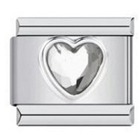 Bracelet Chaîne Modulaire Cœur Cristal Tendance pour Couple, en Acier Inoxydable, Design Classique avec Maillons Détachables