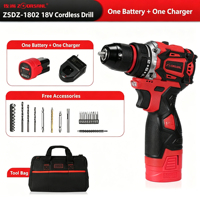 Perceuse sans fil 16V à batterie, vitesse variable, moteur sans balais de qualité industrielle, usage domestique et construction ZSDZ-1802